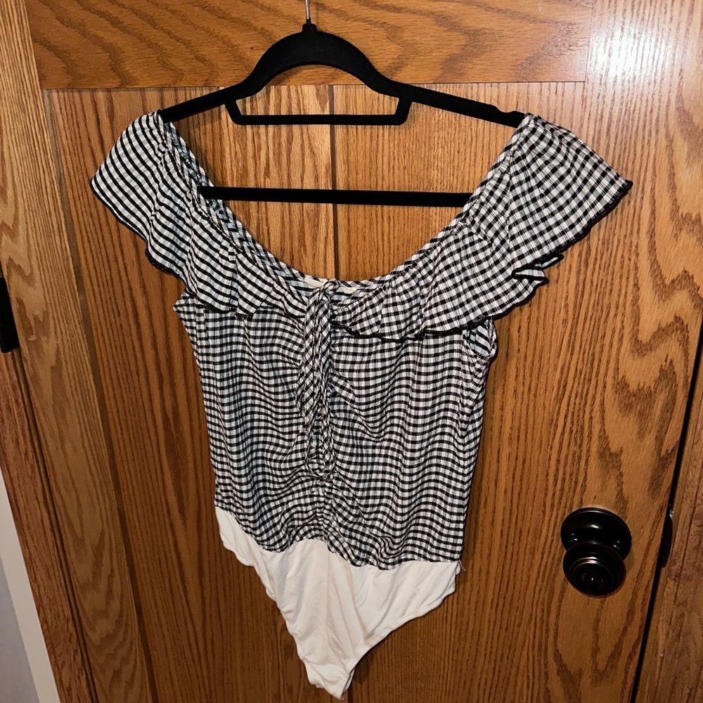 Gingham Off-Shoulder Women's Top